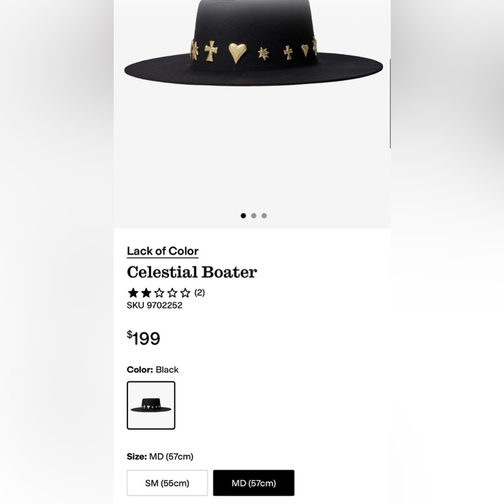 Lack of Color Celestial1 Boater Hat - Black